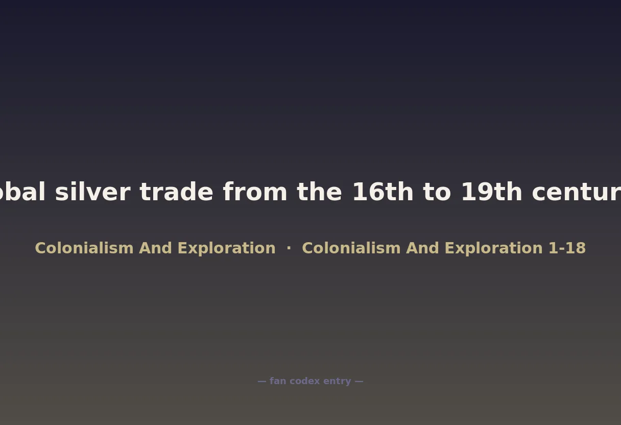 Global silver trade from the 16th to 19th centuries